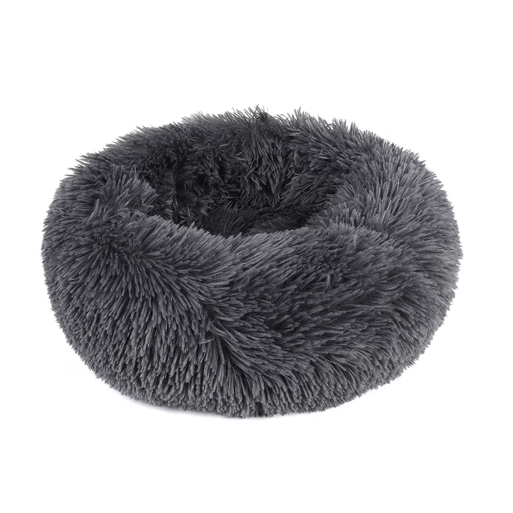 Round Plush Pet Bed for Dogs & Cats,Fluffy Soft Warm Calming Dog Bed Sleeping Kennel Nest,20 X 20 X 8"