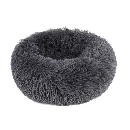 Round Plush Pet Bed for Dogs & Cats,Fluffy Soft Warm Calming Dog Bed Sleeping Kennel Nest,20 X 20 X 8"