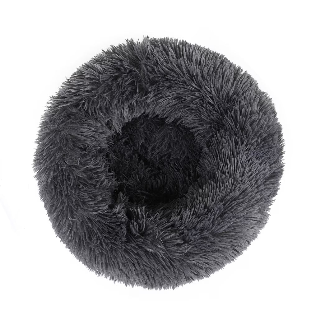 Round Plush Pet Bed for Dogs & Cats,Fluffy Soft Warm Calming Dog Bed Sleeping Kennel Nest,20 X 20 X 8"