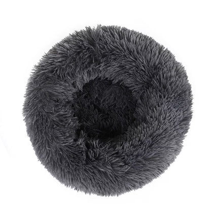 Round Plush Pet Bed for Dogs & Cats,Fluffy Soft Warm Calming Dog Bed Sleeping Kennel Nest,20 X 20 X 8"