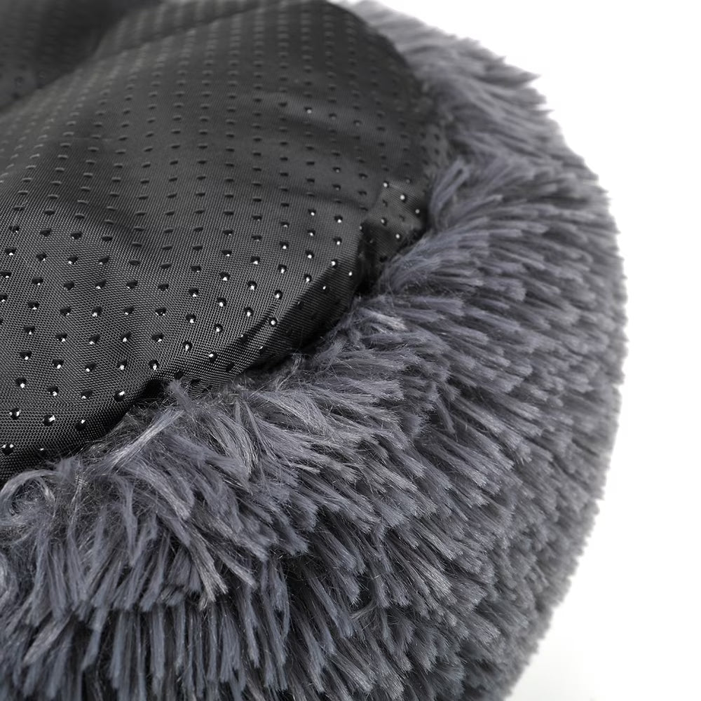 Round Plush Pet Bed for Dogs & Cats,Fluffy Soft Warm Calming Dog Bed Sleeping Kennel Nest,20 X 20 X 8"