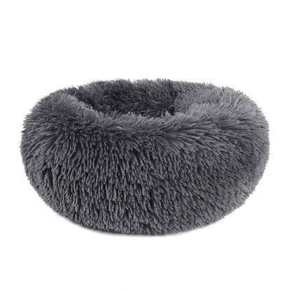 Round Plush Pet Bed for Dogs & Cats,Fluffy Soft Warm Calming Dog Bed Sleeping Kennel Nest,20 X 20 X 8"